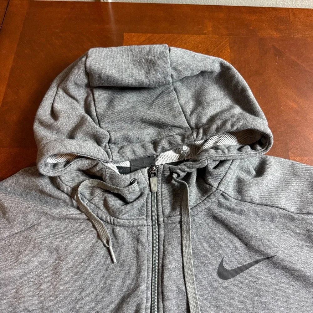 Nike Dri-Fit Full Zip Hoodie XXL‎ Standard Fit Gray Swoosh Sweatshirt